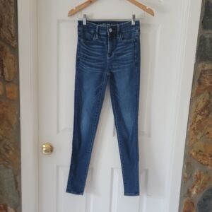 American Eagle Outfitters Blue Skinny Jeans Classic Fit Size 0
